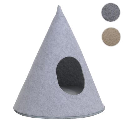 Tierbett HWC-Q62 für Hunde/Katzen, Kegel, Stoff (260g/m²) Filz 60x53x53cm