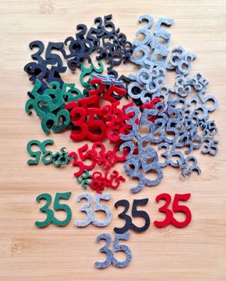 Streudeko 16tlg 35 Geburtstag Jubiläum Tischstreu Deko Filz zum Basteln Verzieren DIY