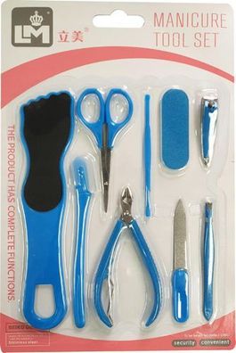 Maniküre Zubehör Set Separator Schere Feile blau