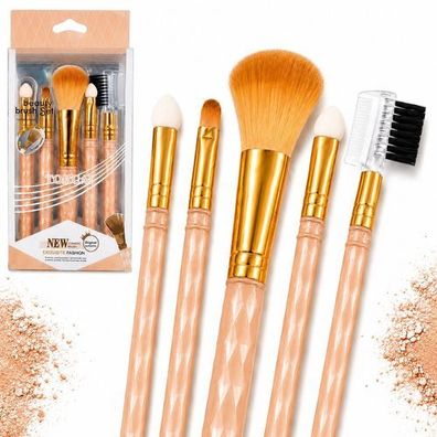 5-teiliges Set multifunktionaler Make-up-Pinsel, orangefarben