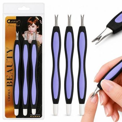 Lila Maniküre-Set mit Nagelhauttrimmer und Nagelhautstäbchen
