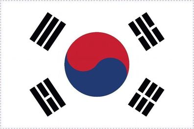 Südkorea Flagge Aufkleber Sticker Fahne selbstklebend 5-60cm breit ES-FL-SKO