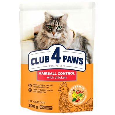 CLUB 4 PAWS KATZE 300 g Hairball Control mit Huhn