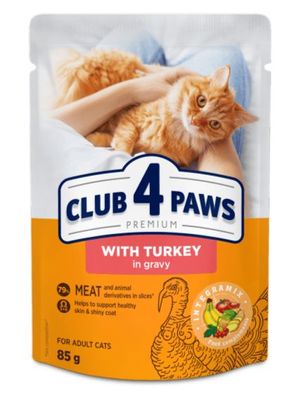 CLUB 4 PAWS KATZE Beutel 85 g Truthahn in Soße