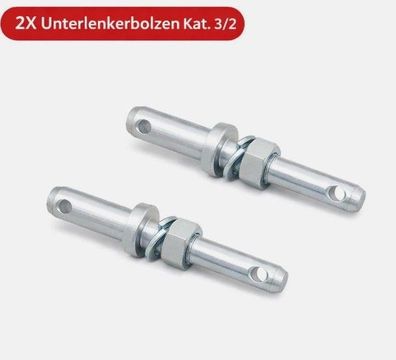 2x Unterlenkerbolzen Kat. 3/2 Ø 28mm geschraubt M30x2 Schaft 25 mm Länge 219 mm
