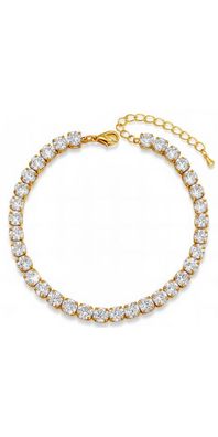 Tennisarmband aus 18K vergoldetem Edelstahl mit Zirkonia