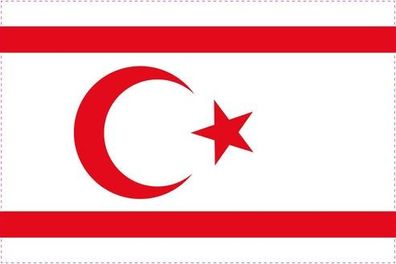 Nordzypern Flagge Aufkleber Sticker Fahne selbstklebend 5-60cm breit ES-FL-NOC