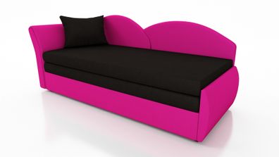 Sofa Schlafsofa inklusive Bettkasten ALINA / R- Stoff Alova Pink / Schwarz