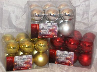 Weihnachtskugeln Rot/ Silber/ Gold Christbaumkugeln Baumkugeln Kugeln bruchsicher