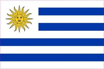 Uruguay Flagge Aufkleber Sticker Fahne selbstklebend 5-60cm breit ES-FL-URG