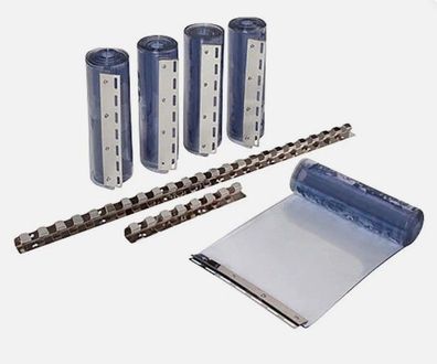PVC-Streifenvorhangset Lamellenvorhang transparent 130 x 225 cm vormontiert 300