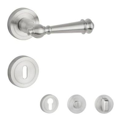 1153/2333 Hermat Türdrücker-Rosettengarnitur SmartClip Castle Edelstahl matt