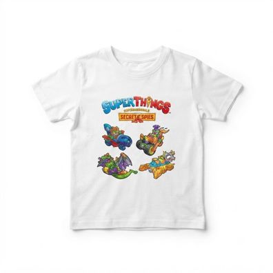 Super Things Shirt Kurzarm T-Shirt Blau Weiß Kinder Kleidung Alltag