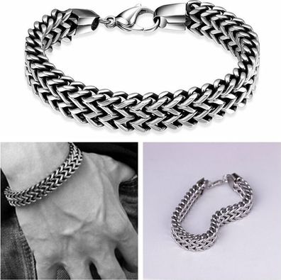 Männer Edelstahl Armband Armreif Einfaches Design Vintage Schlangenkette Schmuck