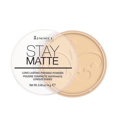 Rimmel Stay Matte Kompaktpuder 001 Transparent, 14g - Lang anhaltende, mattieren