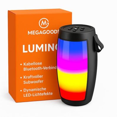 Kabelloser Bluetooth-Lautsprecher tragbar Bass Subwoofer LED DE