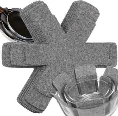 Topf- und Pfannenschoner, grau, 9er-Set
