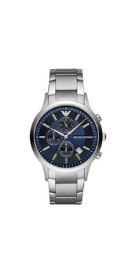 Emporio Armani Renato Chronograph Herren silber blau