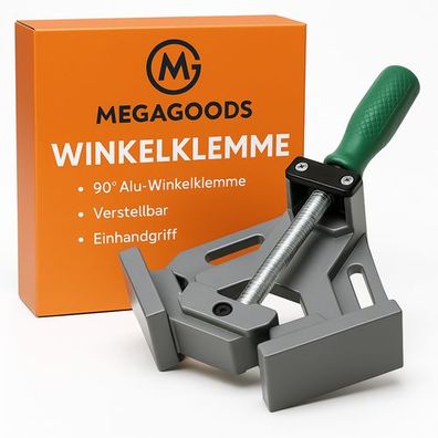 Alu Winkelklemme 90° für Holz Metall, verstellbar, Einhandgriff DE