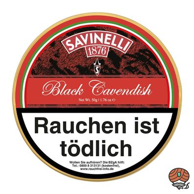Savinelli BLACK Cavendish (rot) Pfeifentabak 50g Dose