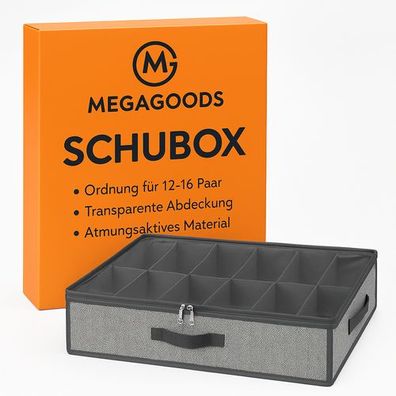 Unterbett Schuhorganizer 1 Stück für 12-16 Paar, faltbar mit Sichtfenster DE