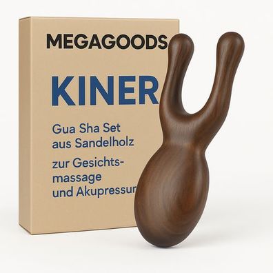 Gua Sha Set aus Sandelholz zur Gesichtsmassage und Akupressur DE