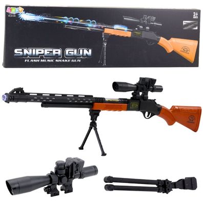 Spielzeug-Scharfschützengewehr AK-528 Visier Stativ Lichter Geräusche