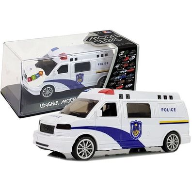 LeanToys Polizei Auto mit Rückziehmotor, Licht und Sound