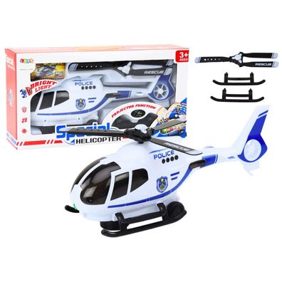 LeanToys Polizei-Hubschrauber mit Licht und Sound Spielzeughelikopter