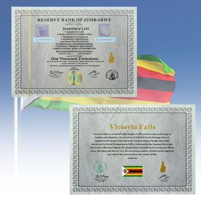 Zimbabwe One Thousend Zimbabwe Dollar/ Containers Certificate (Zimb251025)