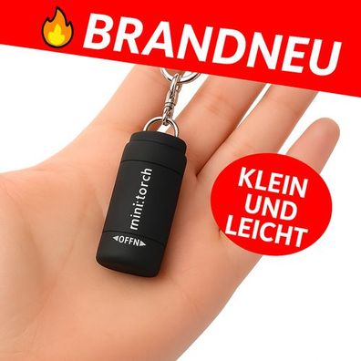Mini USB wiederaufladbar Taschenlampe Schlüsselanhänger kompakt wasserfest OutdoorCam