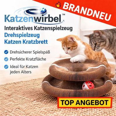 Katzenwirbel™ Interaktives Katzenspielzeug – Drehspielzeug & Katzen Kratzbrett