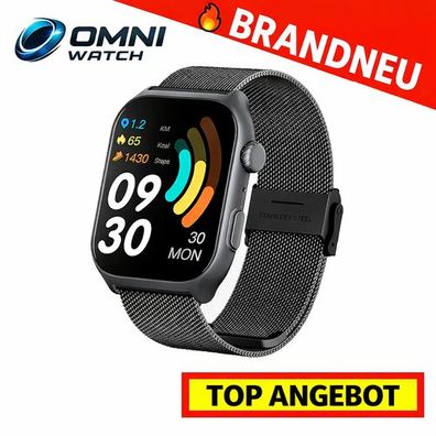 OmniWatch™ Smartwatch Fitness Tracker Puls Blutdruck SpO2 Schlaf Sport Uhr