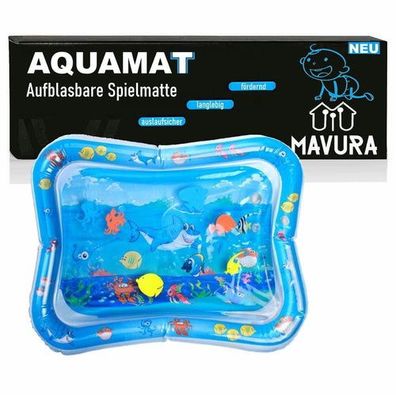 Aquamat Wasserspielmatte Aufblasbare Baby XXL Wassermatte mit Wassertierchen