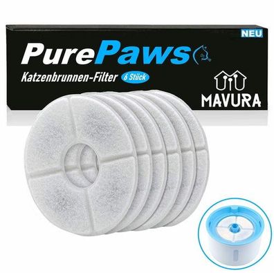PurePaws Katzenbrunnen Filter Set Trinkbrunnen Wasserspender Ersatzfilter 6Stk