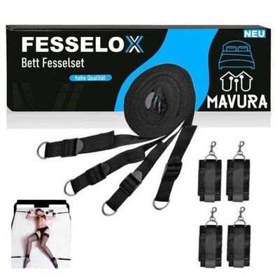Fesselox Fesseln Set Bondage Fessel Bett Fesselset Handfesseln Fußfesseln BDSM