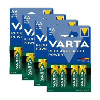 16x Akku Mignon AA HR6 1,2V 2100mAh Varta Rechargeable Accu ReadyToUse Typ 56706