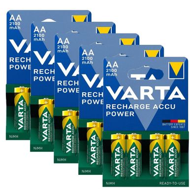 20x Akku Mignon AA HR6 1,2V 2100mAh Varta Rechargeable Accu ReadyToUse Typ 56706