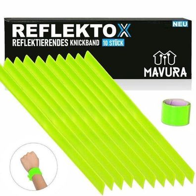 Reflektox Schnapparmband Reflektorband Klatscharmband Slap Leuchtarmband 10er