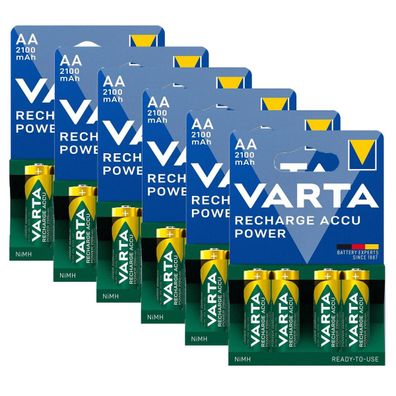 24x Akku Mignon AA HR6 1,2V 2100mAh Varta Rechargeable Accu ReadyToUse Typ 56706