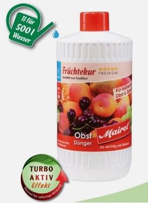 Mairol 1000 ml Früchtekur Obstdünger Liquid Baum Garten Früchte Wachstum Pflege