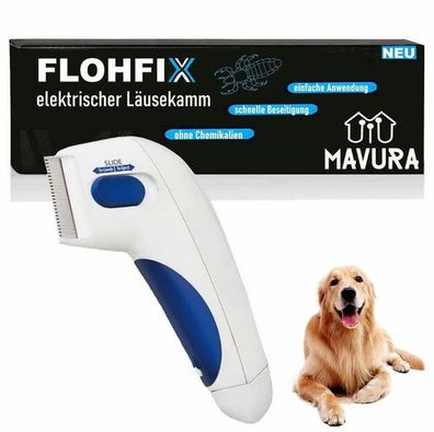 Flohfix elektrischer Läusekamm Nissenkamm Flohkamm Hunde Katzen Kinder Läusekamm