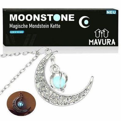 Moonstone Magische Mondkette Mondstein Halskette Halbmond Mond Kette leuchtend