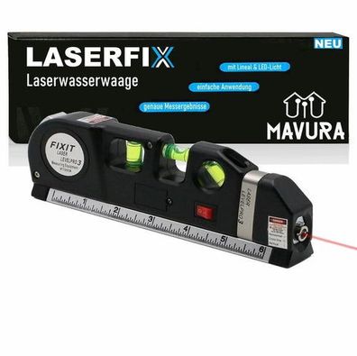 Laserfix Laser Wasserwaage 4in1 Lasermessgerät Kreuzlinienlaser Entfernungsmesse