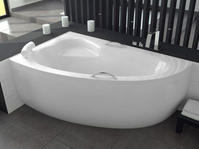 Badewanne Eckwanne Natalia Premium 150x100 Links AcrylSchürze | Ablauf & Füße GRATIS!