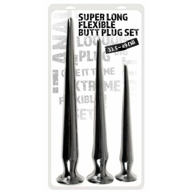 Super Long Anal Plug Set black