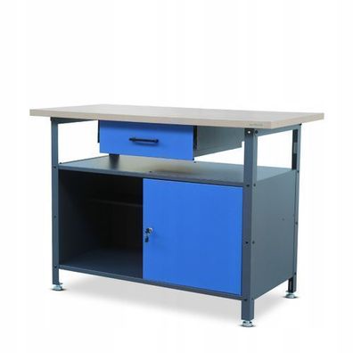 Werkbank mit Arbeitsplatte Werktisch mit 6 Schubladen bis 400 kg Metall 120x60x85 cm
