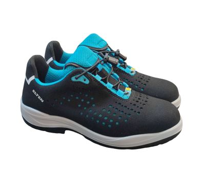 ELTEN Impulse Lady aqua Sicherheitshalbschuhe Damen S1P ESD Textil Schwarz Türkis Gr