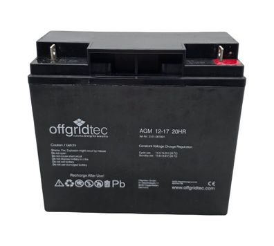 Offgridtec® 17Ah 12V AGM Bleiakku zyklenfest für USV und Motorrad
