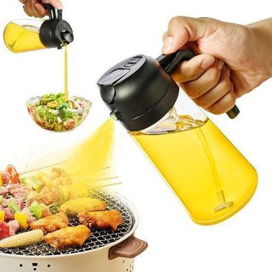 Ölsprüher 500ml Glas 2in1 - Sprüh- und Gießfunktion Küche